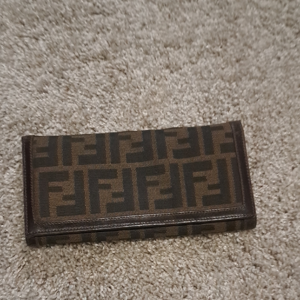 Fendi Zucca Brown and Black Wallet